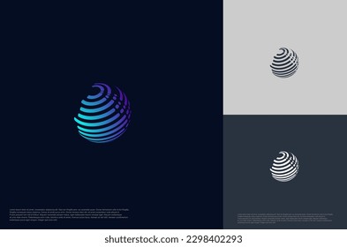 Abstract global sphere technology logo designs template, symbol template