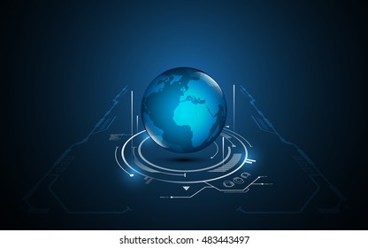 abstract global tech communication pattern movement perspective design concept background