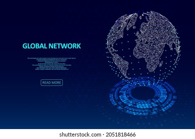 Abstract global technology background. Digital data visualization. Graphic concept for your design