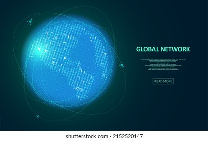 Abstract global technology background. Digital data visualization.  Graphic concept for your design