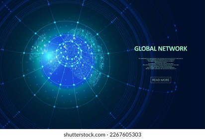 Abstract global technology background. Digital data visualization.  Graphic concept for your design