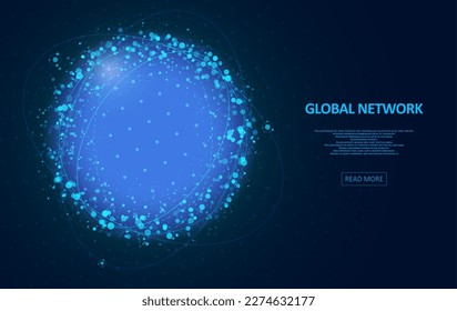 Abstract global technology background. Digital data visualization. Graphic concept for your design