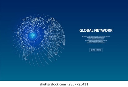 Abstract global technology background. Digital data visualization. Graphic concept for your design