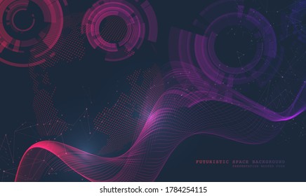 Abstract global technology background. Futuristic data network elements. Digital innovation concept for your design.