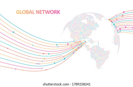 Abstract global technology background. Futuristic data network elements. Digital innovation concept for your design.