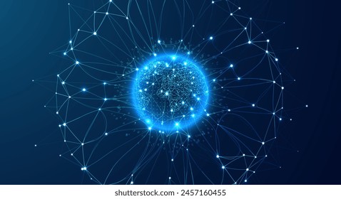 Abstract global technology background. Futuristic data network representation. Digital innovation concept for your design.