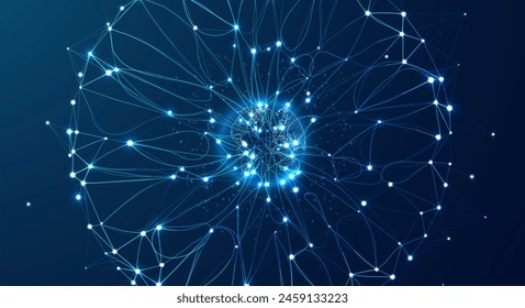 Abstrakter globaler Technologiehintergrund. Futuristische Darstellung von Datennetzen. Digitales Innovationskonzept für Ihr Design.