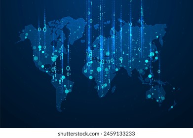 Abstract global technology background. Futuristic data network representation. Digital innovation concept for your design.
