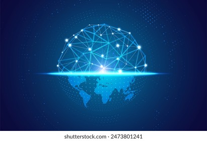 Abstract global technology background. Futuristic data network representation. Digital innovation concept for your design.