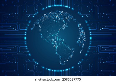 Abstract global technology background. Futuristic data network elements. Digital innovation concept for your design.