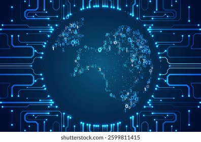 Abstract global technology background. Futuristic data network elements. Digital innovation concept for your design.