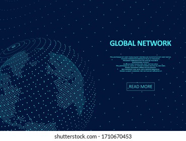 Abstract global technology background. Points composed like world map. Digital innovation concept for your design.