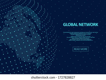 Abstract global technology background. Points composed like world map. Digital innovation concept for your design.