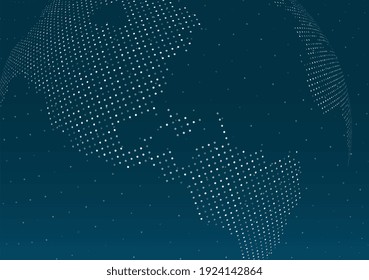 Abstract global technology background. Points composed like world map. Digital innovation concept for your design.