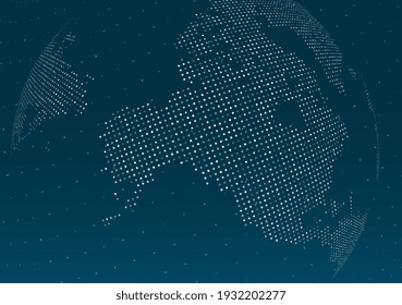 Abstract global technology background. Points composed like world map. Digital innovation concept for your design.