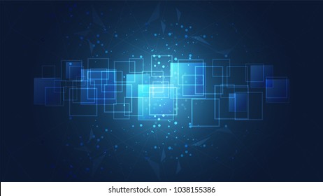 Abstract global technology with digital circuit boards background, Symbol of International communication, Social media and devices technology which spans the entire earth.