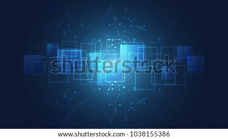 Abstract global technology with digital circuit boards background, Symbol of International communication, Social media and devices technology which spans the entire earth.