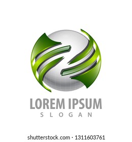 Abstract global technology sphere logo concept design. Symbol graphic template element 