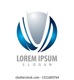 Abstract global technology sphere logo concept design. Symbol graphic template element 