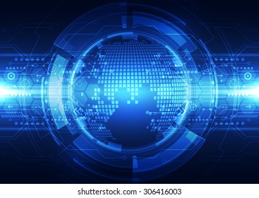 abstract global technology, vector background