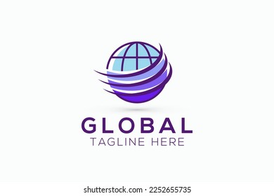 Resumen del logotipo de negocios de la red de software y comunicación digital en la web global