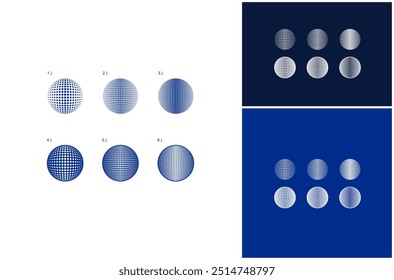 Abstract Global World Earth Globe Sphere Halftone Circle Dotted Vector Logo Design Illustration