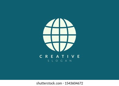 Abstract globe ball logo design. Minimalist and modern vector illustration design suitable for business or brand