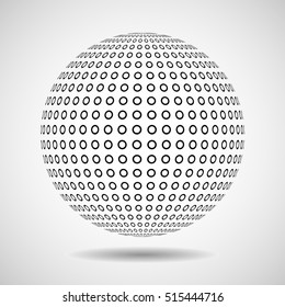 Abstract globe from black dots. Vector illustration. Eps 10