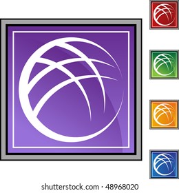 Abstract Globe button isolated on a background.