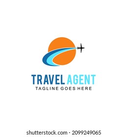 Abstract Globe circle Logo Design Vector Isolated On White Background.Travel logo design