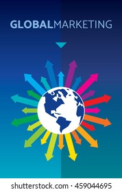 Abstract Globe with colorful arrows