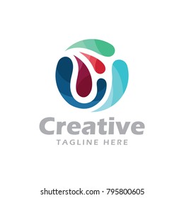Abstract globe colorful logo
