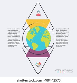 Abstract globe digital illustration for Infographic. Can be used for website layout vector, numbered banners, diagram.