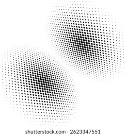 Abstract globe dotted sphere, 3d halftone dot effect. White color, in black background. Vector illustration. It can be used as logo, icon.