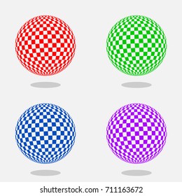 Abstract globe dotted sphere. 3d halftone effect vector background. Color vector illustration.