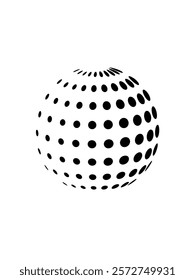 abstract globe dotted sphere pattern for logo icon background web graphic tattoo. vector illustration.