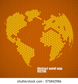 Abstract globe earth of hexagons. Vector illustration. Eps 10