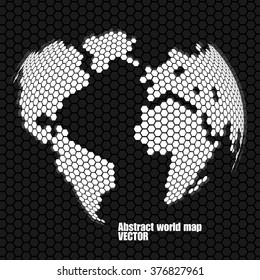 Abstract globe earth of hexagons. Vector illustration. Eps 10