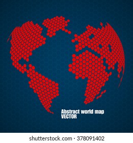Abstract globe earth of hexagons. Vector illustration. Eps 10
