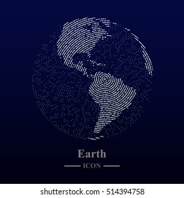 Abstract globe earth. Globe  icon. Vector illustration.