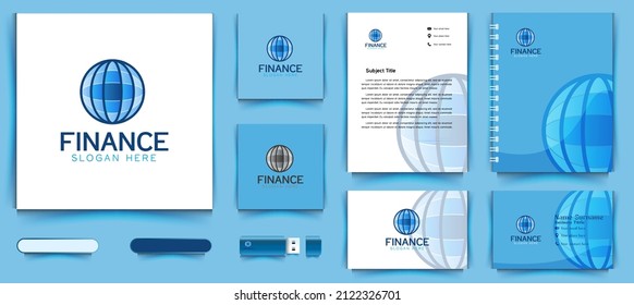 abstract globe, earth logo Designs business branding package Inspiration Isolated on White Background