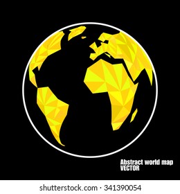 Abstract globe earth in polygonal style. Vector illustration. Eps 10