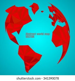 Abstract globe earth in polygonal style. Vector illustration. Eps 10