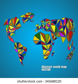 Abstract globe earth in polygonal style. Vector illustration. Eps 10