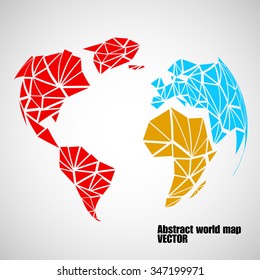 Abstract globe earth in polygonal style. Vector illustration. Eps 10