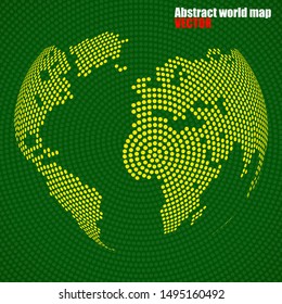 Abstract globe earth of radial dots. Vector illustration. Eps 10