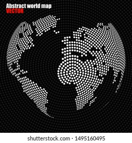 Abstract globe earth of radial dots. Vector illustration. Eps 10