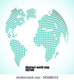 Abstract globe earth of round dots. Vector illustration. Eps 10