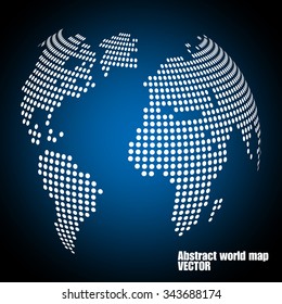 Abstract globe earth of round dots. Vector illustration. Eps 10