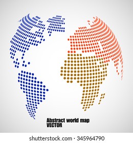 Abstract globe earth of round dots. Vector illustration. Eps 10